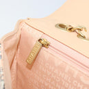 CHANEL Choco Bar Chain Shoulder Bag Satin Pink Gold CC Auth ARZ748SAV-20