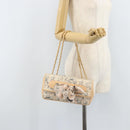 CHANEL Choco Bar Chain Shoulder Bag Satin Pink Gold CC Auth ARZ748SAV-23