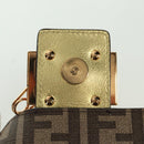 FENDI FENDACE Mini Bucket Shoulder Bag Leather Gold Auth ARZ750SM-9