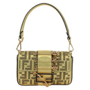 FENDI FENDACE Mini Bucket Shoulder Bag Leather Gold Auth ARZ750SM-13