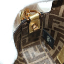 FENDI FENDACE Mini Bucket Shoulder Bag Leather Gold Auth ARZ750SM-24