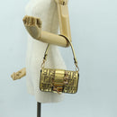 FENDI FENDACE Mini Bucket Shoulder Bag Leather Gold Auth ARZ750SM-27