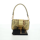 FENDI FENDACE Mini Bucket Shoulder Bag Leather Gold Auth ARZ750SM-12