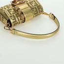 FENDI FENDACE Mini Bucket Shoulder Bag Leather Gold Auth ARZ750SM-7