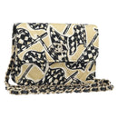 CHANEL Chain Shoulder Pouch Mini Matelasse 12 Satin Beige Gold CC Auth ARZ751SAM-1