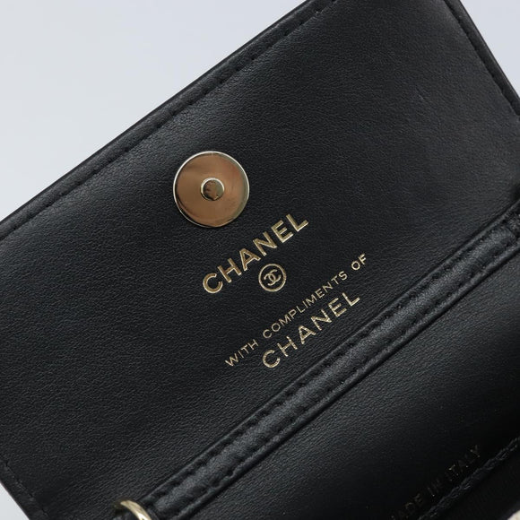 CHANEL Chain Shoulder Pouch Mini Matelasse 12 Satin Beige Gold CC Auth ARZ751SAM