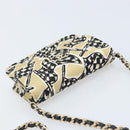 CHANEL Chain Shoulder Pouch Mini Matelasse 12 Satin Beige Gold CC Auth ARZ751SAM-6