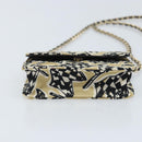 CHANEL Chain Shoulder Pouch Mini Matelasse 12 Satin Beige Gold CC Auth ARZ751SAM-5