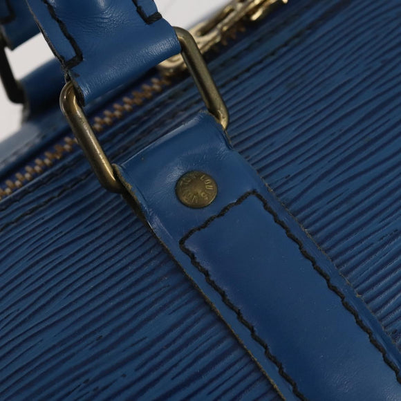 LOUIS VUITTON Epi Keepall 45 Boston Bag Blue M42975 LV Auth ARZ760