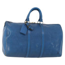 LOUIS VUITTON Epi Keepall 45 Boston Bag Blue M42975 LV Auth ARZ760-1