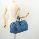 LOUIS VUITTON Epi Keepall 45 Boston Bag Blue M42975 LV Auth ARZ760-22