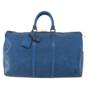 LOUIS VUITTON Epi Keepall 45 Boston Bag Blue M42975 LV Auth ARZ760-13