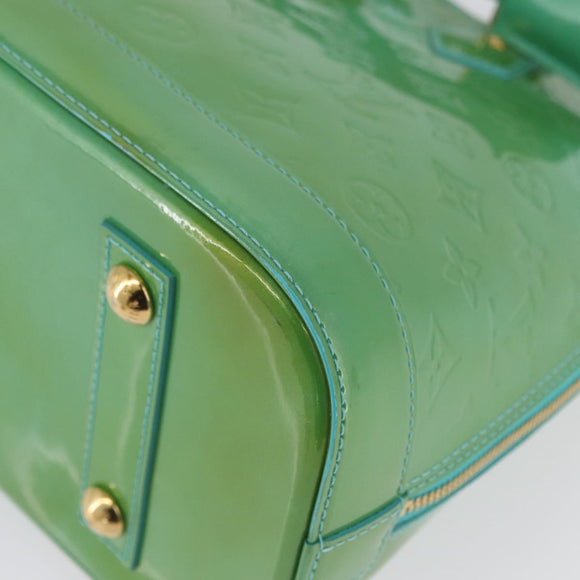 LOUIS VUITTON Monogram Vernis Alma PM Hand Bag Blue Lagon M91694 LV Auth ARZ765