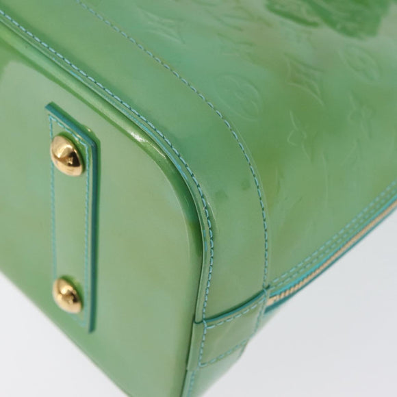 LOUIS VUITTON Monogram Vernis Alma PM Hand Bag Blue Lagon M91694 LV Auth ARZ765