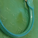 LOUIS VUITTON Monogram Vernis Alma PM Hand Bag Blue Lagon M91694 LV Auth ARZ765-10
