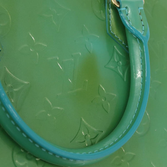 LOUIS VUITTON Monogram Vernis Alma PM Hand Bag Blue Lagon M91694 LV Auth ARZ765