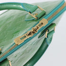 LOUIS VUITTON Monogram Vernis Alma PM Hand Bag Blue Lagon M91694 LV Auth ARZ765-18
