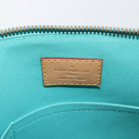 LOUIS VUITTON Monogram Vernis Alma PM Hand Bag Blue Lagon M91694 LV Auth ARZ765