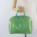 LOUIS VUITTON Monogram Vernis Alma PM Hand Bag Blue Lagon M91694 LV Auth ARZ765-23