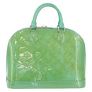 LOUIS VUITTON Monogram Vernis Alma PM Hand Bag Blue Lagon M91694 LV Auth ARZ765-2