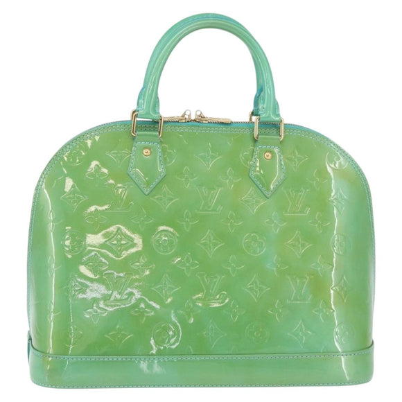 LOUIS VUITTON Monogram Vernis Alma PM Hand Bag Blue Lagon M91694 LV Auth ARZ765