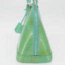 LOUIS VUITTON Monogram Vernis Alma PM Hand Bag Blue Lagon M91694 LV Auth ARZ765-3