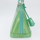 LOUIS VUITTON Monogram Vernis Alma PM Hand Bag Blue Lagon M91694 LV Auth ARZ765-4