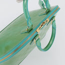 LOUIS VUITTON Monogram Vernis Alma PM Hand Bag Blue Lagon M91694 LV Auth ARZ765-6