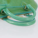LOUIS VUITTON Monogram Vernis Alma PM Hand Bag Blue Lagon M91694 LV Auth ARZ765-7
