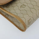 Christian Dior Honeycomb Canvas Shoulder Bag PVC Beige Gold Auth ARZ767-14