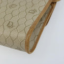 Christian Dior Honeycomb Canvas Shoulder Bag PVC Beige Gold Auth ARZ767-15