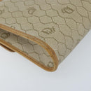 Christian Dior Honeycomb Canvas Shoulder Bag PVC Beige Gold Auth ARZ767-16