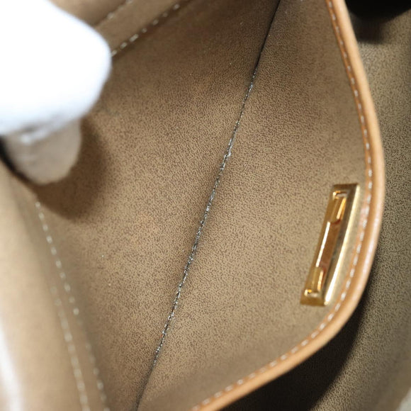Christian Dior Honeycomb Canvas Shoulder Bag PVC Beige Gold Auth ARZ767
