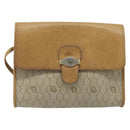 Christian Dior Honeycomb Canvas Shoulder Bag PVC Beige Gold Auth ARZ767-13