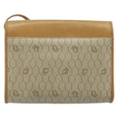 Christian Dior Honeycomb Canvas Shoulder Bag PVC Beige Gold Auth ARZ767-2