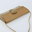 Christian Dior Honeycomb Canvas Shoulder Bag PVC Beige Gold Auth ARZ767-6