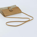 Christian Dior Honeycomb Canvas Shoulder Bag PVC Beige Gold Auth ARZ767-7