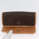 CELINE Macadam Canvas Clutch Bag PVC Leather Brown Gold Auth ARZ771A-8