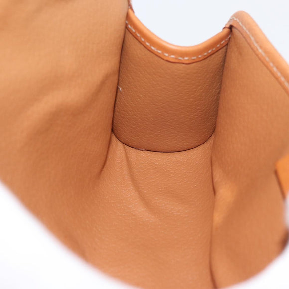 CELINE Macadam Canvas Clutch Bag PVC Leather Brown Gold Auth ARZ771A