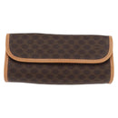 CELINE Macadam Canvas Clutch Bag PVC Leather Brown Gold Auth ARZ771A-13