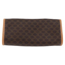 CELINE Macadam Canvas Clutch Bag PVC Leather Brown Gold Auth ARZ771A-2