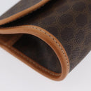 CELINE Macadam Canvas Clutch Bag PVC Leather Brown Gold Auth ARZ771A-7