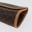 CELINE Macadam Canvas Clutch Bag PVC Leather Brown Gold Auth ARZ771A-14