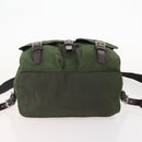 PRADA Backpack Nylon Khaki Silver Auth ARZ774-5