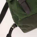 PRADA Backpack Nylon Khaki Silver Auth ARZ774-17