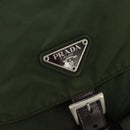 PRADA Backpack Nylon Khaki Silver Auth ARZ774-20