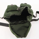 PRADA Backpack Nylon Khaki Silver Auth ARZ774-10