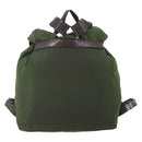 PRADA Backpack Nylon Khaki Silver Auth ARZ774-2