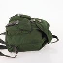 PRADA Backpack Nylon Khaki Silver Auth ARZ774-3