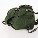 PRADA Backpack Nylon Khaki Silver Auth ARZ774-4
